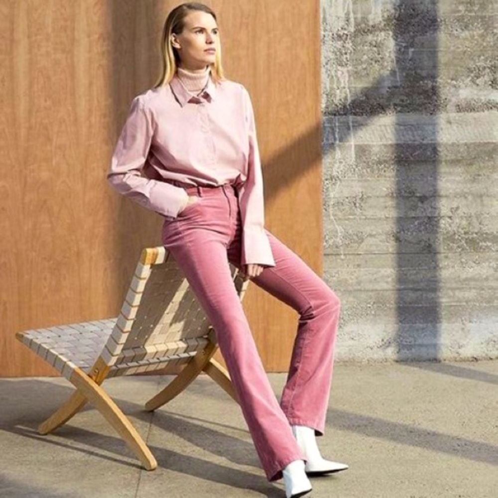 Tommy Hilfiger pink corduroy straight leg jeans plus 16 70s style